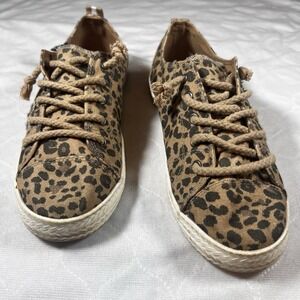 Billabong Leopard Print Lace Up Sneakers Casual Shoes Women's Size 8